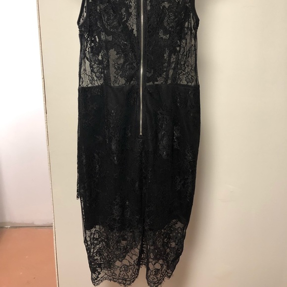 Black Lace Sleeveless Dress - Picture 4 of 4